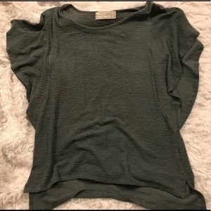 Ruffle sleeve waffle top